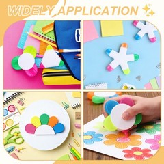 Highlighter Pen,Tricolor Flower, Rose Red/Yellow/Green