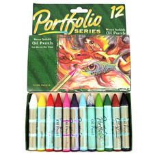 Crayola Portfolio Series Water Soluble Oil 12 Pastels Wet Or Dry Work NEW