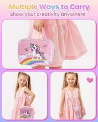 D-FantiX Unicorn Art Supplies Convertible Bag for Normal Size, Multicolour