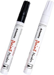 2 Pack Permanent Black & White Oil-Based Paint Pens for Versatile Creativity