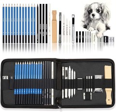 33-Piece Professional Sketching and Drawing Art Set with Portable Zippered Case