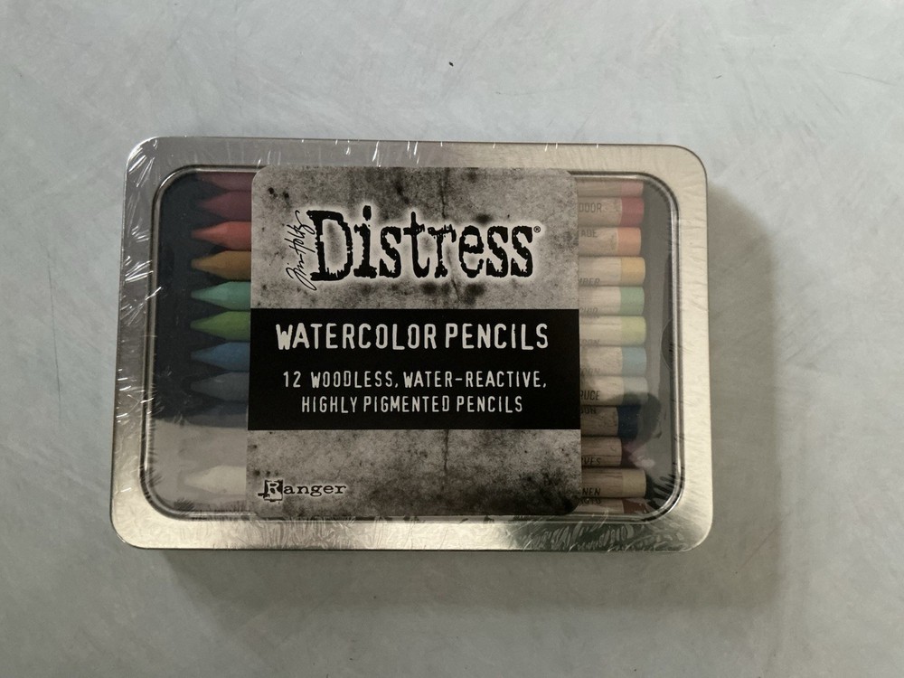 TIM HOLTZ DISTRESS 12 WATERCOLOR PENCILS, WOODLESS, WATER- REACTIVE- Set #2