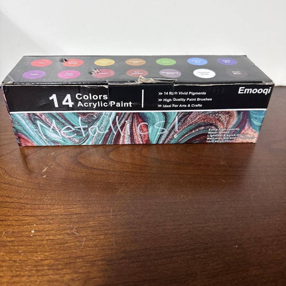 Acrylic Paint-14 Metallic 20 ml Bottles-