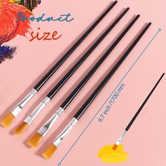30 PCS Black Flat Nylon Hair Paint Brushes Acrylic Watercolor Oil Crafts