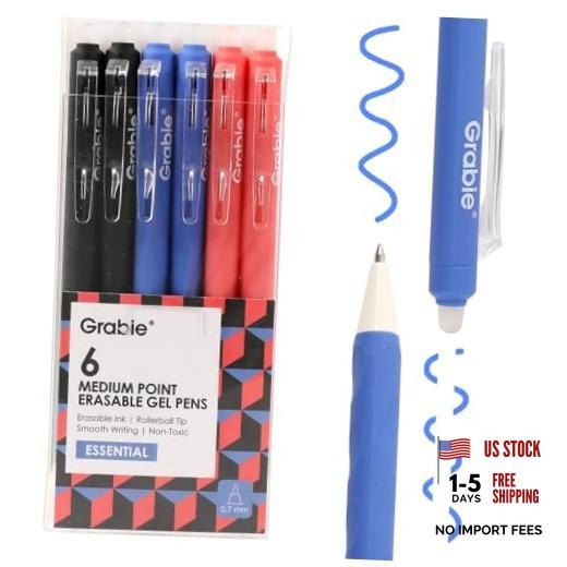 Erasable Gel Pens, Medium Point 0.7 mm Erasable Pens, Make Black/Blue/Red