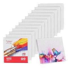 Small Canvases 5 x 5 Inch Pack of 12 100% Cotton White for Oil Acrylic
