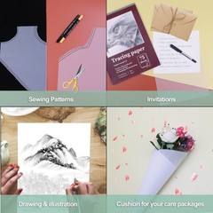 Tracing Paper 8.5×11 inch, 100 Sheets Transparent Vellum Paper for Tracing P
