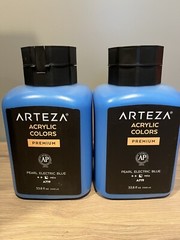 Arteza Acrylic Paint A719 Pearl Electric Blue 33.8 fl oz 500ml Opaque- Lot of 2