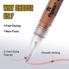 Metallic Marker Pens, Gold,Rose Gold and Silver Metallic Permanent Markers fo…