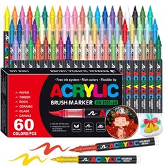 Amamao Acrylic Paint Markers, Soft Brush Tip Pens and Markers, Acrylic Paint