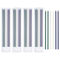 30Pcs 2.8mm Carpenter Pencil Refill, Solid Dry Pencil Refill, Blue, White, Green