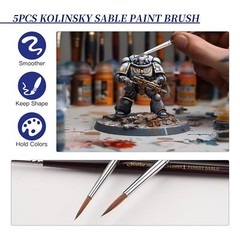 Kolinsky Sable Miniature Paint Brushes – 7pcs Detail Paint Brushes Drybrushes…
