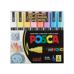 Uni-Posca Paint Marker – Soft Colors – Set of 8 – PC3M – NEW with 99¢ Shipping!