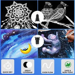 GETHPEN White Ink Pens, Fine Point Gel Pens, Brush Tip Acrylic Markers,white …