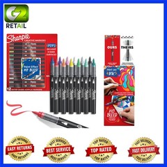 Assorted Brush Tip Markers – 12 Pack of Water-Based Acrylic Colors for Crafting