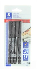 Staedtler Lumocolor Permanent Pen 318-9 Fine 0.6mm 1 Count (Pack of 4), Black