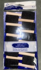 10 Foam Paint Brush Set with Durable Wood Handle, Reusable Disposable Poly Spong