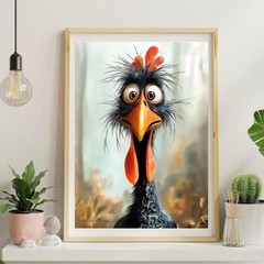 Chicken Paint by Numbers Kit for Adults DIY Canvas Painting Art Craft Set