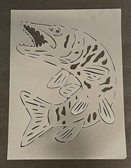 Musky Stencil #1 – 10mm Thick, Fishing, Bass, Northern, Pike, Airbrush, Art