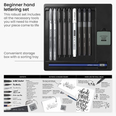 Hand Lettering Pens Set of 12 – Calligraphy and Brush Pens with Guidebook, Penci