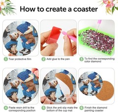 8 Pack Diamond Art Coasters Kits-Dog 3.9×3.9×0.1, Dog