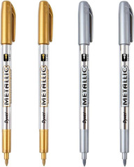 Dyvicl Metallic Markers Pens – Silver and Gold Paint Pens for Black Paper, Glass