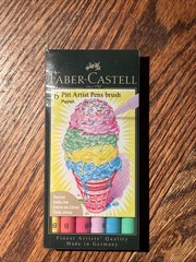 FABER-CASTELL 6 Pastel Pitt Artist Brush Pens NEW India Ink Look 👀