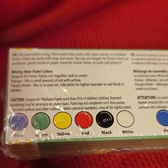 CRAFT PAINT Sargent Art Washable 6 Color black white red blue yellow green