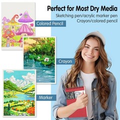 5.8×8.3in Sketch Book, 60Sheets Spiral Bound Notebooks, Natural White-Red