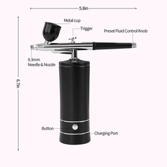 Airbrush Kit Air Brush Kit With Air Compressor Nail Charms Wireless Air Brush…