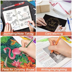 36 Colors Gel Pens Set for Adult Coloring Books, Colored Gel Marker with 40% Mor