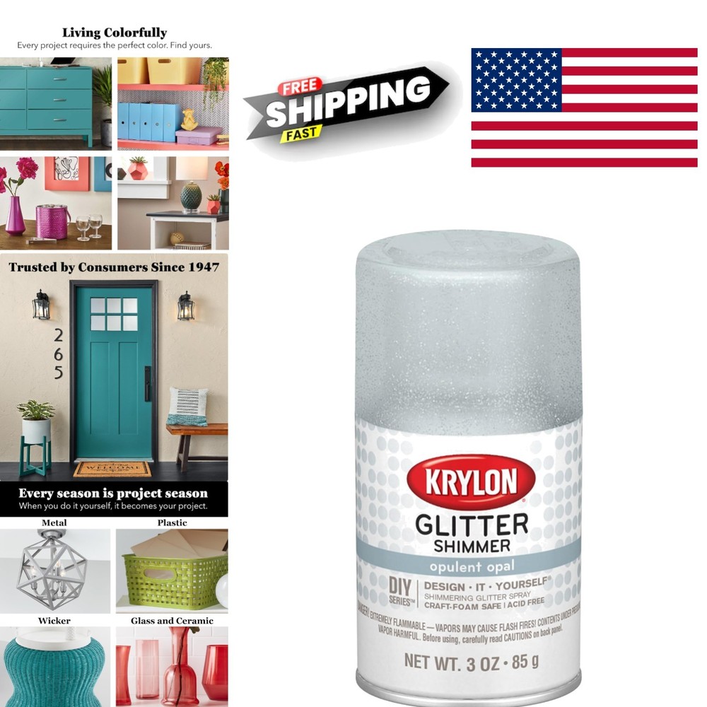 Aerosol Glitter Shimmer Spray 4 Ounce Opulent Opal Perfect for Decorations