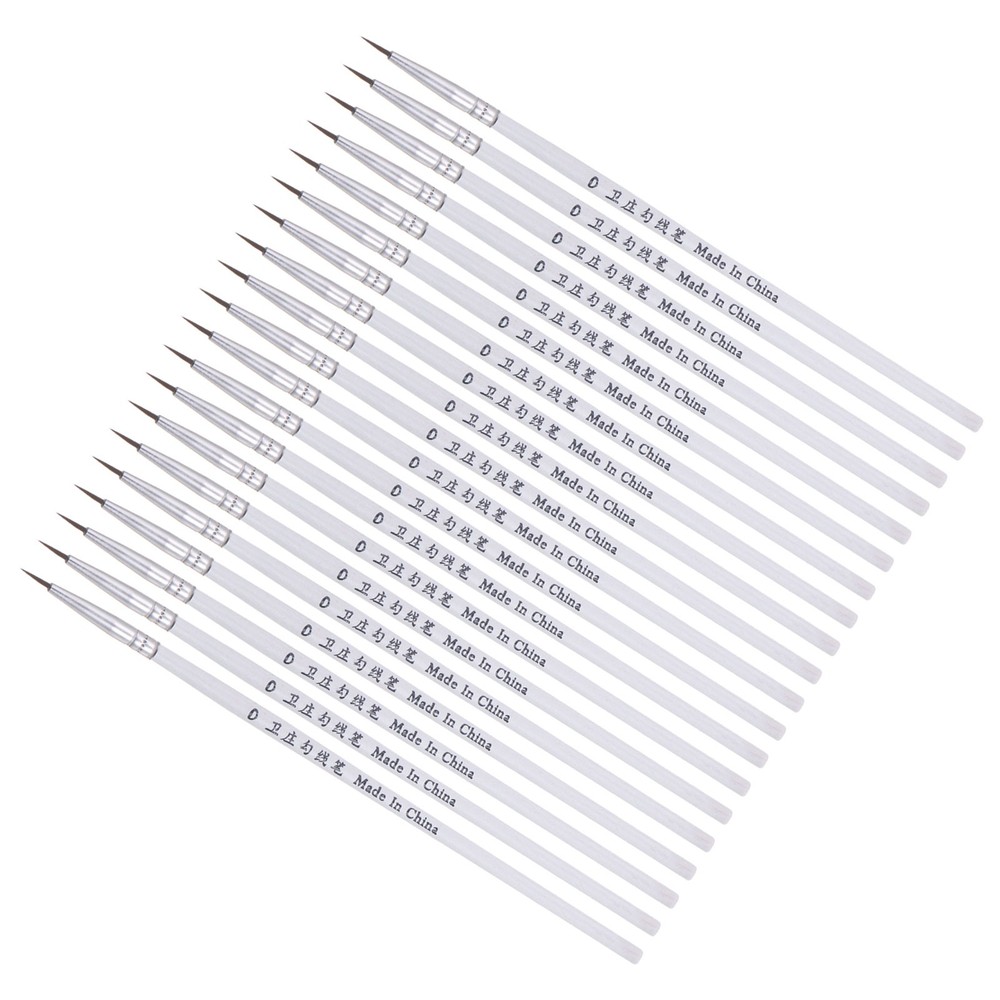 50pack Detail Paint Brushes 0# 6mm Pointed Tip Miniature Painting Brush White