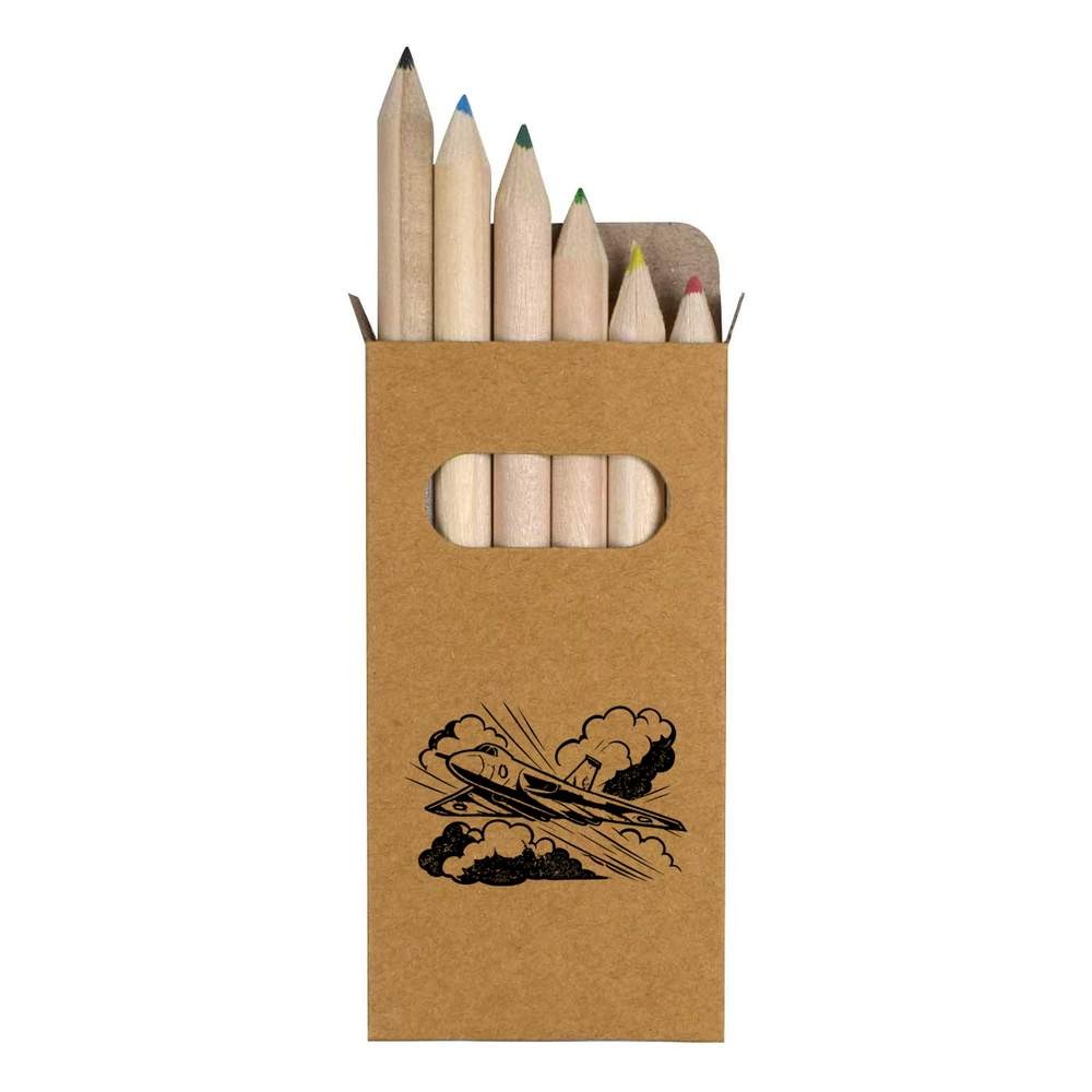 6 x ‘Vulcan Bomber Flight’ Short 85mm Pencils / Coloured Pencil Set (PE00087576)