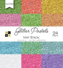 DCWV Single-Sided Cardstock Stack 6″X6″ 24/Pkg-Glitter 6×6, Multicolored