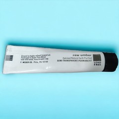 VTG Unused Weber Permalba Oil Paint Silver Asphaltum Raw Umber Black Terra Verte