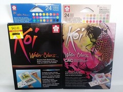 Sakura Koi Watercolor CAC Pocket Field Sketch Box Two different 24 Half Pan Set