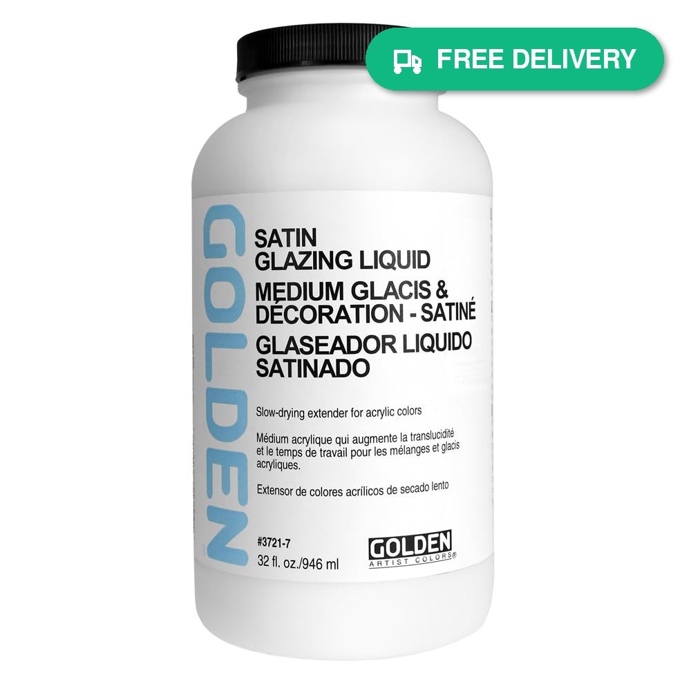 Golden Acrylic Medium, Glazing Liquid, 32 Oz, Satin