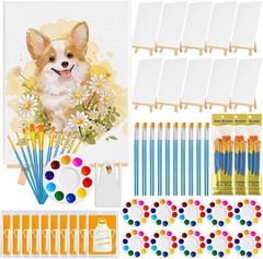 100-Pack 8×10 Canvas Boards & Brushes – Ultimate Sip and Paint Set for Adults