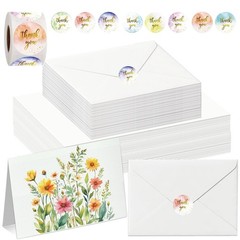 50 Pack Blank Cards with Envelopes 4 x 6 Inch 140lb/300GSM 100% Cotton Heavyw…