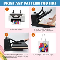 10 Pack Canvas Tote Bags Sublimation Blanks Reusable Shopping Craft