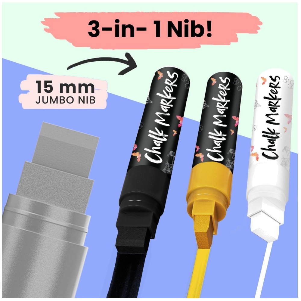 Non-Toxic Chalk Markers for Art, Car Windows – 4 Pack