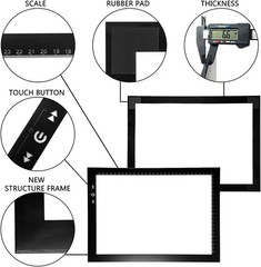 A4 Light Box for Drawing & Crafting, 7000 Lux, USB Power, Lock Button