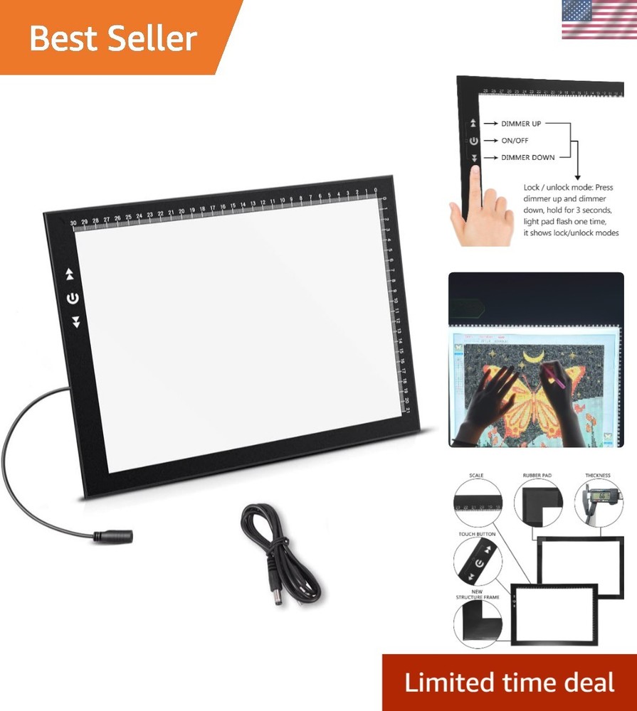 13”x 9” LED Artist tracing Light Box Copy Table, Adjustable High Brightness L…