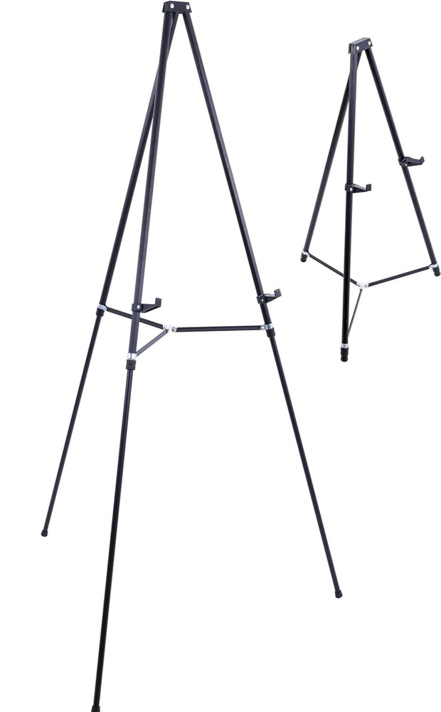 66″ High Black Metal Display Art Easel – Large Adjustable Height Portable Easel