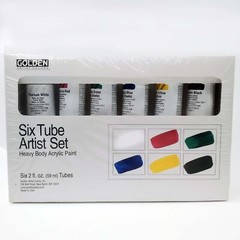 Golden Heavy Body Acrylic Paint Set of Six 2 oz Tubes 59 ml Total USA Made