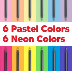Faber-Castell Black Edition Neon & Pastel 12 Count Color Pencils