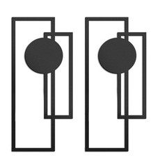 Abstract Line iron Wall Art Set Modern Minimalist Black and White Decor for Livi