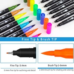 ZSCM Duo Tip Brush Markers Replacement Nib Tips 10 Brush 10 Fineliner