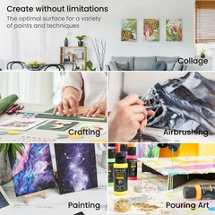 ARTEZA Canvas Boards for 6×6, 8×8, 10×10, 12×12 (Pack of 28), White – Classic